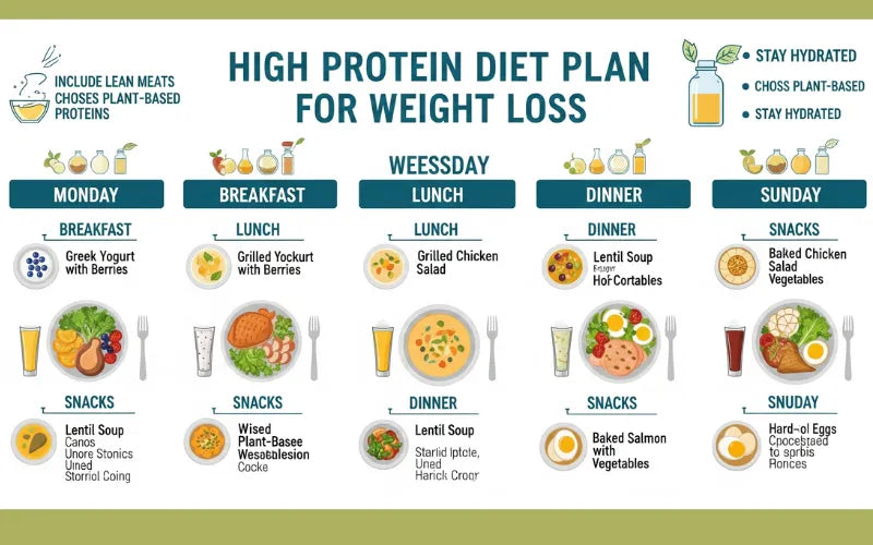 High Protein Diet Plan for Weight Loss & Muscle Gain