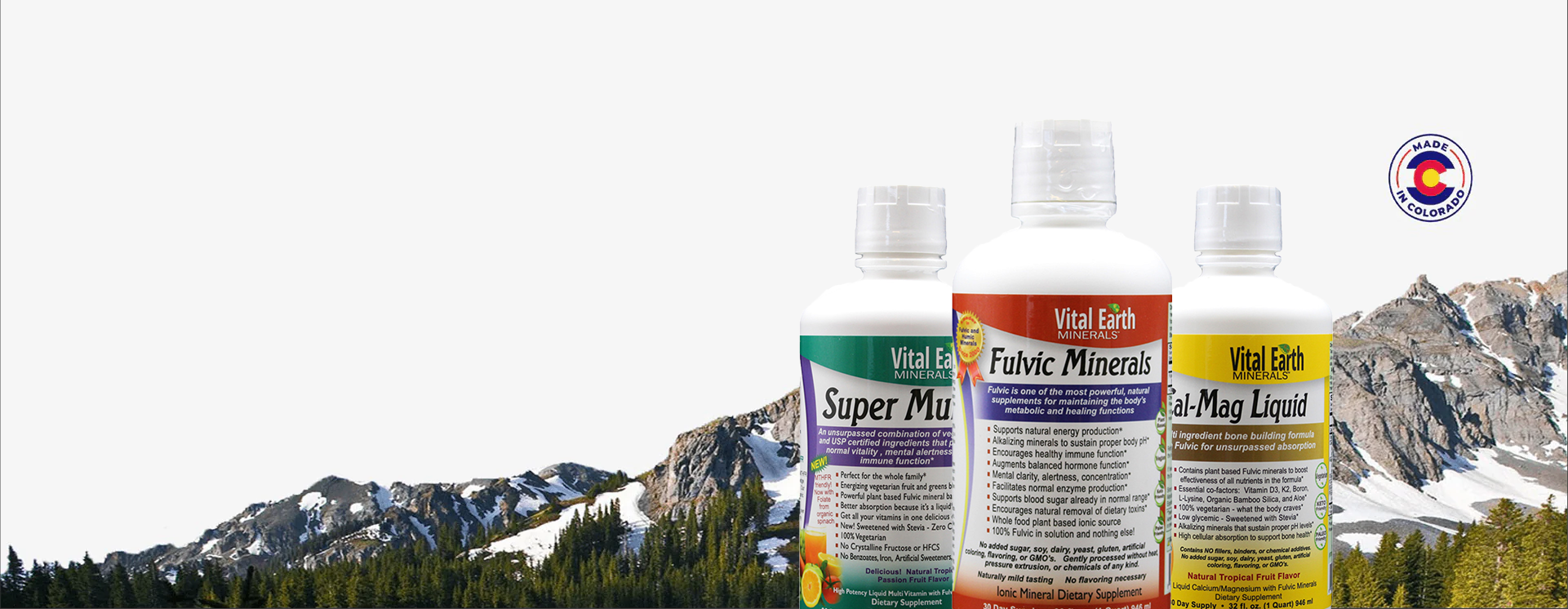 Promotional banner for Vital Earth Minerals product