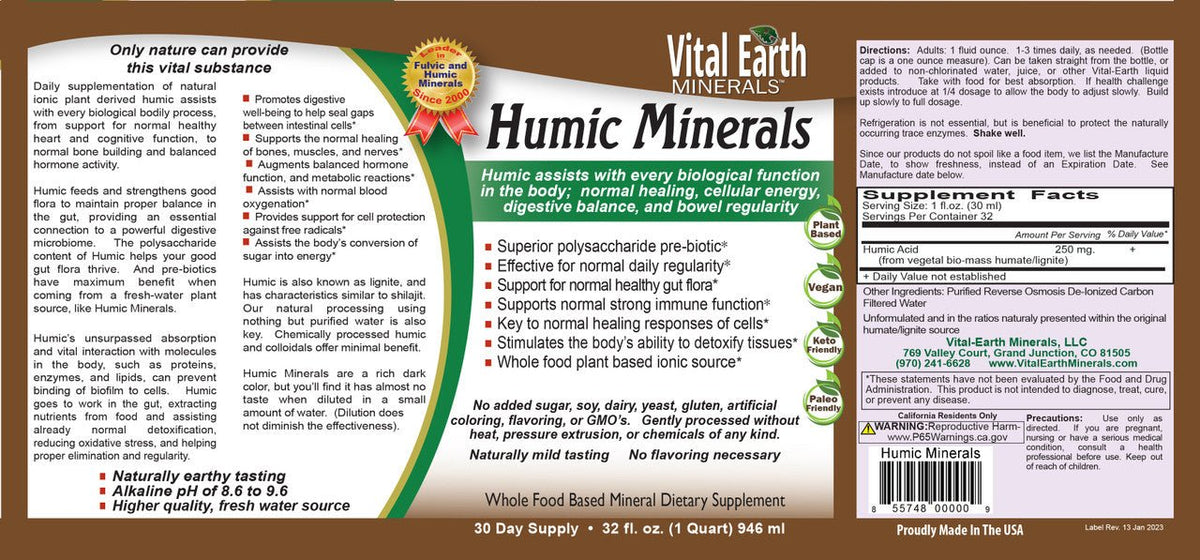 Humic Label Humic Minerals | Natural Support for Digestion, Detox & Immunity
